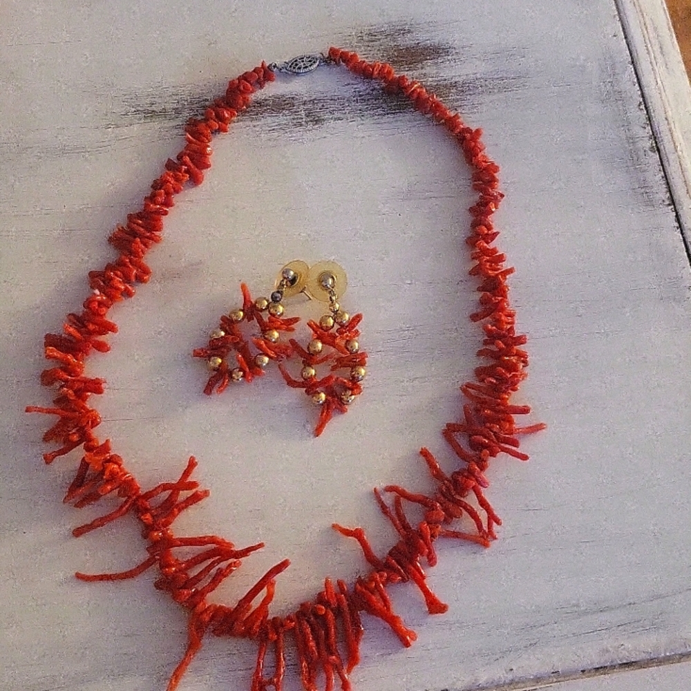 Coral jewlery set